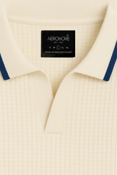 Cotton Waffle Knit Tipping Full Polo - Serenity